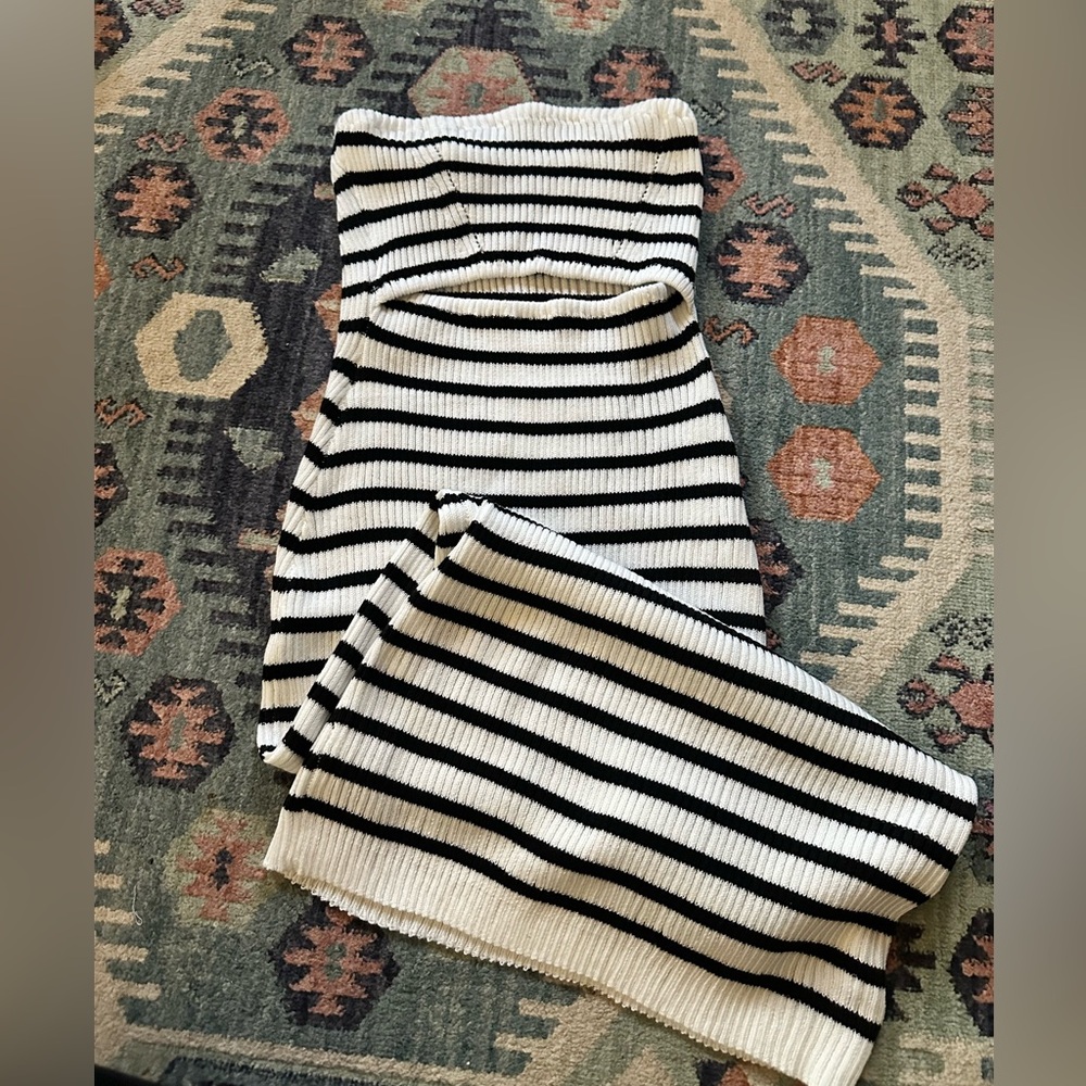 Striped Black and White Knit Dress